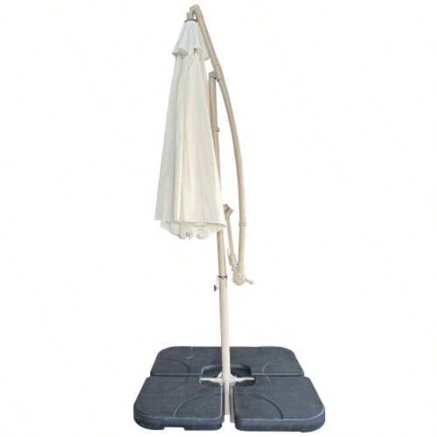without Plastic base - 10ft Offset Patio - Offset Hanging Cantilever Patio Outdoor Market with Easy Tilt Adjustment and Crank Pool Deck and Garden TOP Colour Beige
