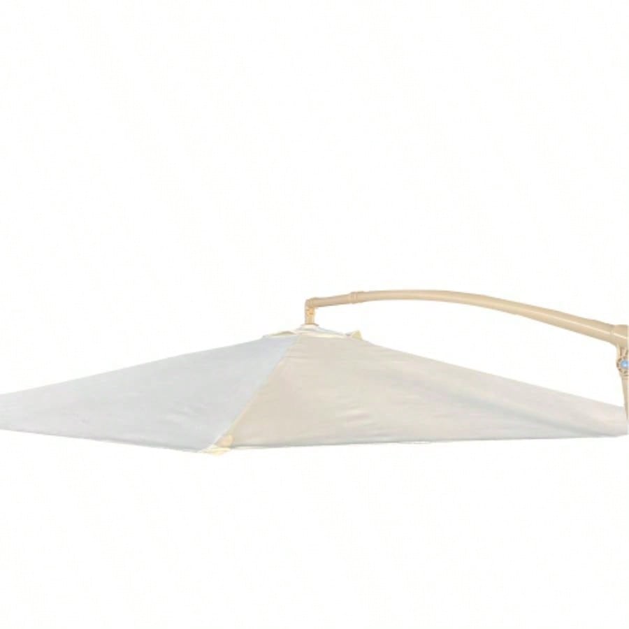 without Plastic base - 10ft Offset Patio - Offset Hanging Cantilever Patio Outdoor Market with Easy Tilt Adjustment and Crank Pool Deck and Garden TOP Colour Beige
