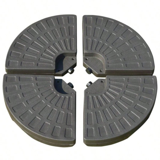 Outsunny 4 Pieces Cantilever Patio Base, Fan Shaped Weight/ Built - In Handles Rugged Material, 148 lbs and 220 lbs and Sand, Coffee