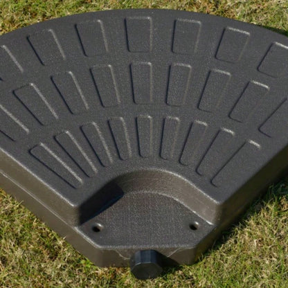 Outsunny 4 Pieces Cantilever Patio Base, Fan Shaped Weight/ Built - In Handles Rugged Material, 148 lbs and 220 lbs and Sand, Coffee