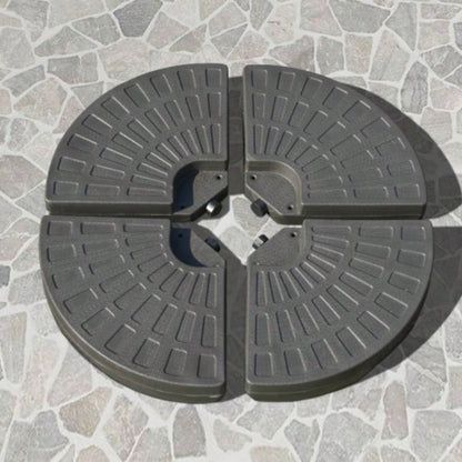 Outsunny 4 Pieces Cantilever Patio Base, Fan Shaped Weight/ Built - In Handles Rugged Material, 148 lbs and 220 lbs and Sand, Coffee