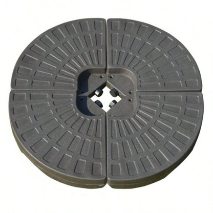 Outsunny 4 Pieces Cantilever Patio Base, Fan Shaped Weight/ Built - In Handles Rugged Material, 148 lbs and 220 lbs and Sand, Coffee