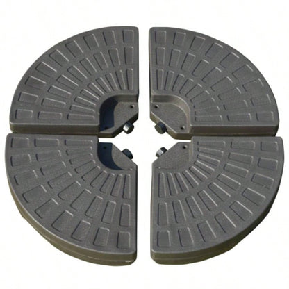 Outsunny 4 Pieces Cantilever Patio Base, Fan Shaped Weight/ Built - In Handles Rugged Material, 148 lbs and 220 lbs and Sand, Coffee