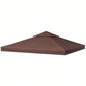 Outsunny 9.8x 9.8 Gazebo Canopy, 2 - Tier Top Cover 9.84x 9.84 Outdoor Gazebo Models 01 - 0153 100100 - 076, Coffee TOP ONLY