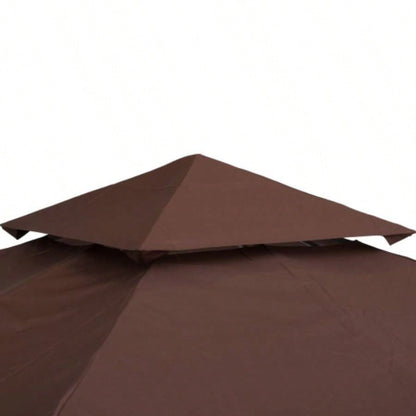 Outsunny 9.8x 9.8 Gazebo Canopy, 2 - Tier Top Cover 9.84x 9.84 Outdoor Gazebo Models 01 - 0153 100100 - 076, Coffee TOP ONLY