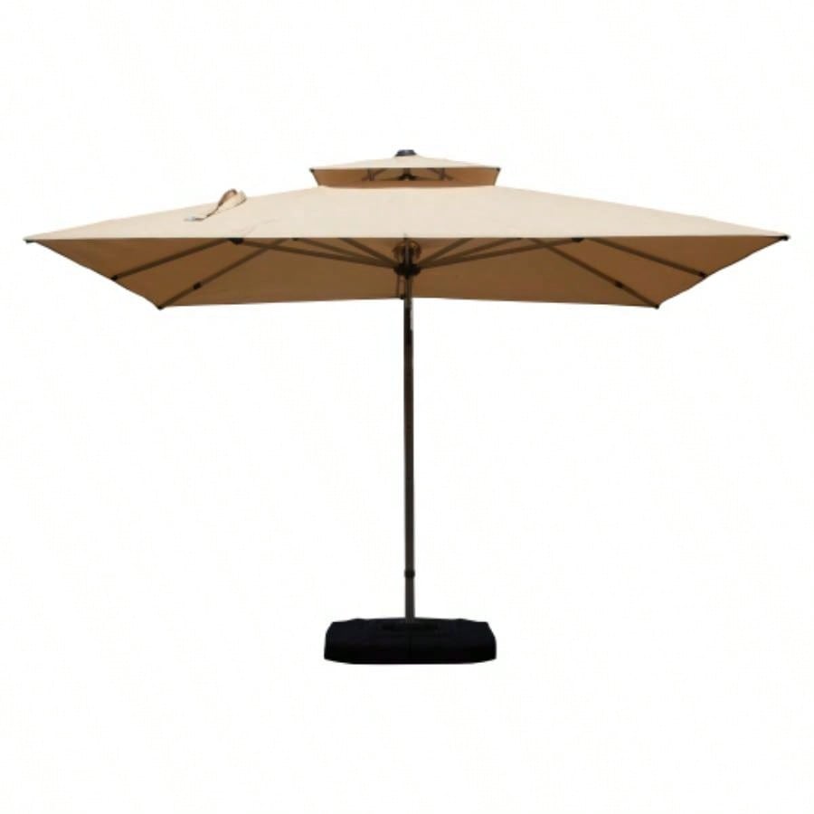 10X10 Square Cantilever with Center Pole, Beige Base Not Included