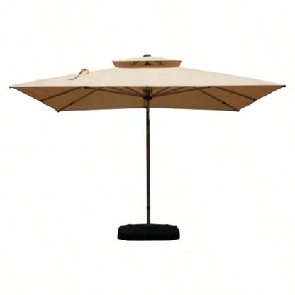 10X10 Square Cantilever with Center Pole, Beige Base Not Included
