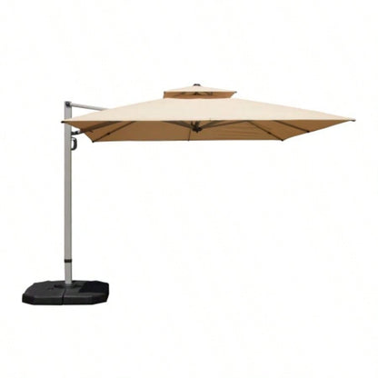 10X10 Square Cantilever with Center Pole, Beige Base Not Included