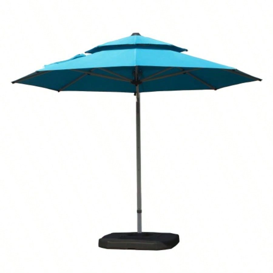 10X10 Square Cantilever with Center Pole, Beige Base Not Included
