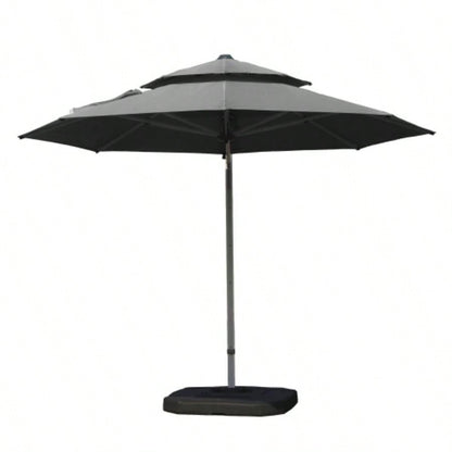 10X10 Square Cantilever with Center Pole, Beige Base Not Included