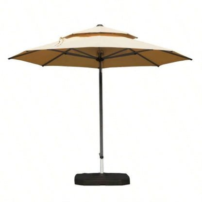 10X10 Square Cantilever with Center Pole, Beige Base Not Included