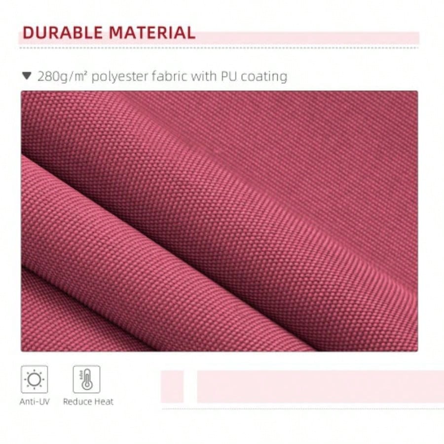 Outsunny 13x 8 Retractable Awning, Patio Awnings, Sunshade Shelter/ Manual Crank Handle, - Resistant Fabric and Aluminum Frame Deck, Balcony, Yard, Wine Red