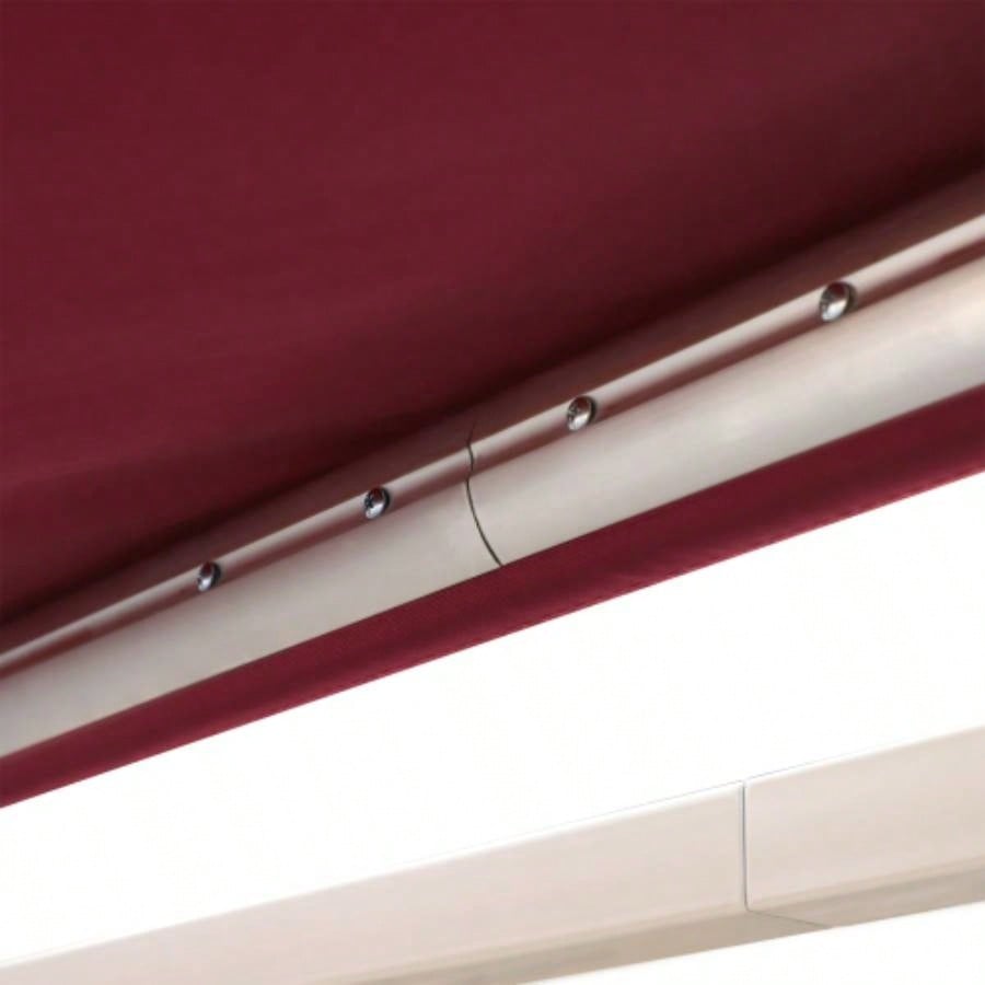 Outsunny 13x 8 Retractable Awning, Patio Awnings, Sunshade Shelter/ Manual Crank Handle, - Resistant Fabric and Aluminum Frame Deck, Balcony, Yard, Wine Red