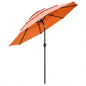 Outsunny 9FT 3 Tiers Patio Outdoor Market with Crank, Push Button Tilt Deck, Backyard and Lawn, Orange