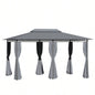 Outsunny 10x 13 Patio Gazebo, Outdoor Gazebo Canopy Shelter with Curtains, Vented Roof, Steel Frame Garden, Lawn, Backyard and Deck, Sage Gray