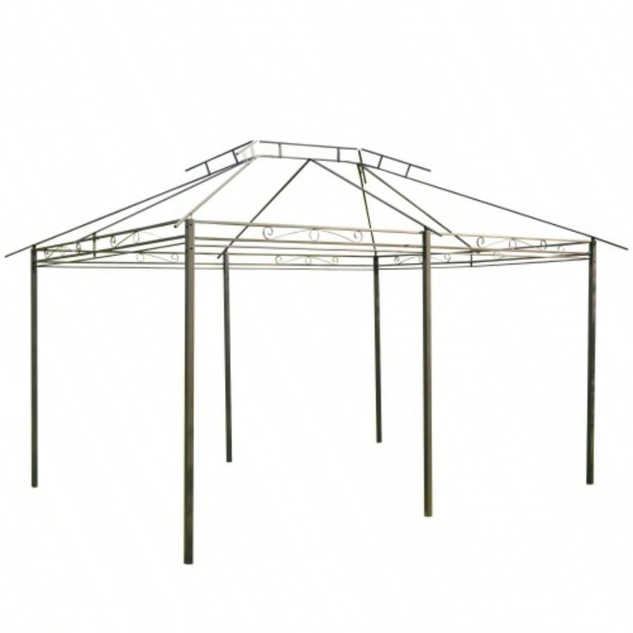 Outsunny 10x 13 Patio Gazebo, Outdoor Gazebo Canopy Shelter with Curtains, Vented Roof, Steel Frame Garden, Lawn, Backyard and Deck, Sage Gray
