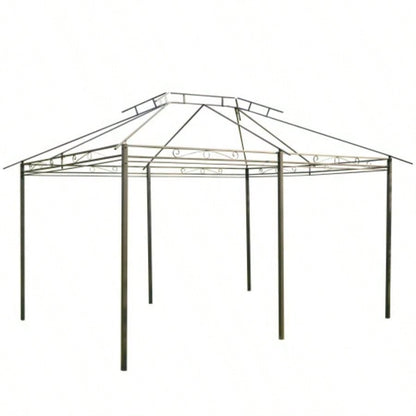 Outsunny 10x 13 Patio Gazebo, Outdoor Gazebo Canopy Shelter with Curtains, Vented Roof, Steel Frame Garden, Lawn, Backyard and Deck, Sage Gray