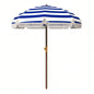 Outsunny 6.2 Portable Beach, 40+ Ruffled Outdoor with Vented Canopy, Carry Bag, Blue Stripe