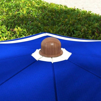 Outsunny 6.2 Portable Beach, 40+ Ruffled Outdoor with Vented Canopy, Carry Bag, Blue Stripe