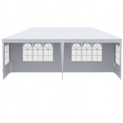 Outsunny 10x 20 Large Party Tent, Events Shelter Canopy Gazebo with 4 Removable Side Walls, Shade Shelter Weddings, White