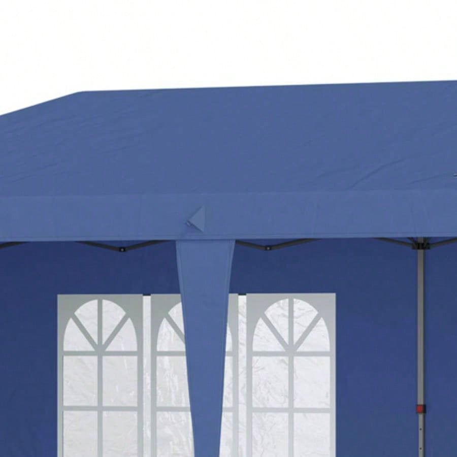 Outsunny 10x 20 Up Canopy Tent with 4 Sidewalls, Heavy Duty Tents Parties, Outdoor Instant Gazebo with Carry Bag, Outdoor, Garden, Patio, Blue