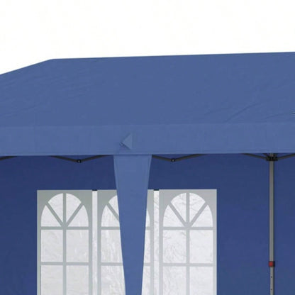 Outsunny 10x 20 Up Canopy Tent with 4 Sidewalls, Heavy Duty Tents Parties, Outdoor Instant Gazebo with Carry Bag, Outdoor, Garden, Patio, Blue