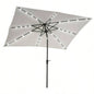 Outsunny 9x, LED Lighted Patio Table or Base with Tilt Crank, Outdoor Garden, Deck, Backyard, Pool, Beach, White