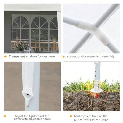 Outsunny 10x 20 Large Party Tent, Events Shelter Canopy Gazebo with 4 Removable Side Walls, Shade Shelter Weddings, White