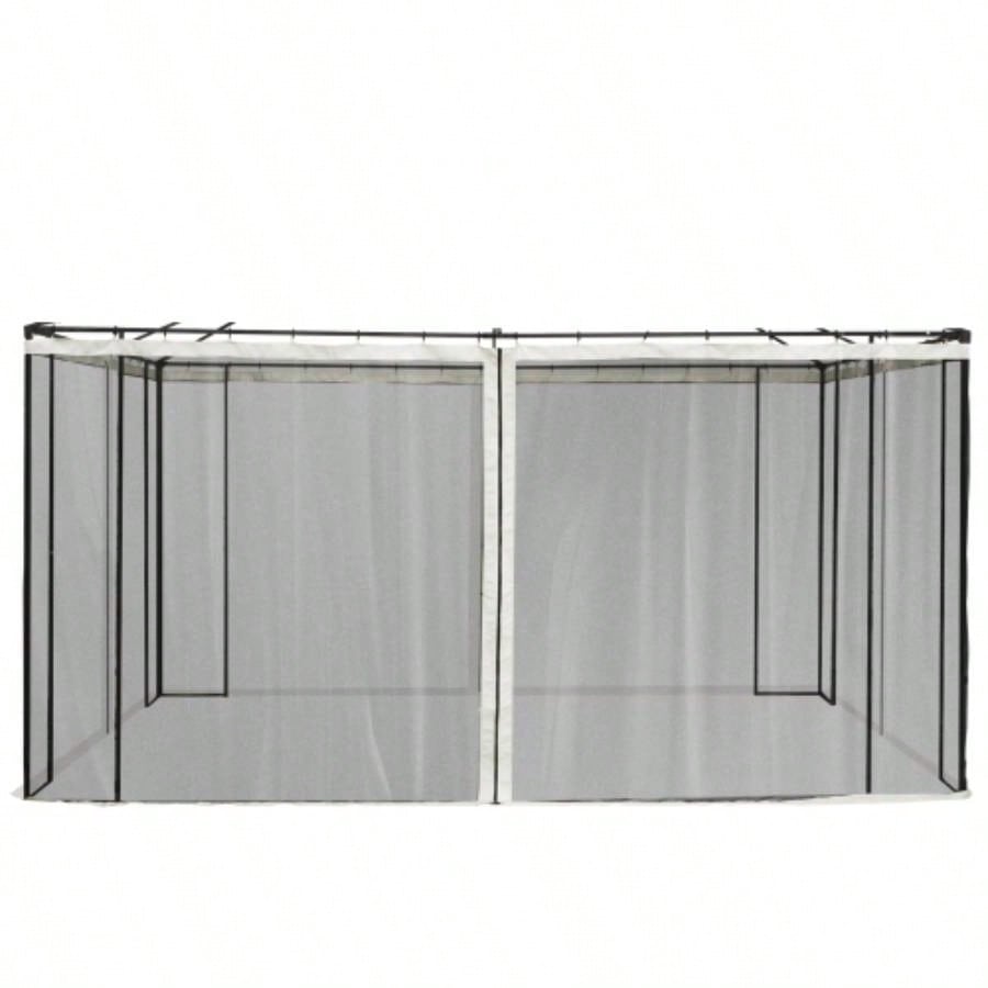 Outsunny 10x 13 Mesh Sidewall Netting Patio Gazebos and Canopy Tents with Zippers Sidewall Only