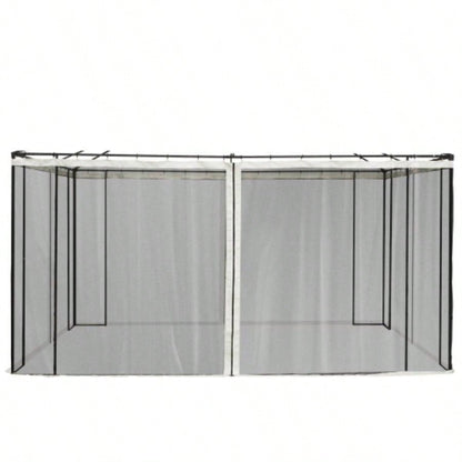 Outsunny 10x 13 Mesh Sidewall Netting Patio Gazebos and Canopy Tents with Zippers Sidewall Only