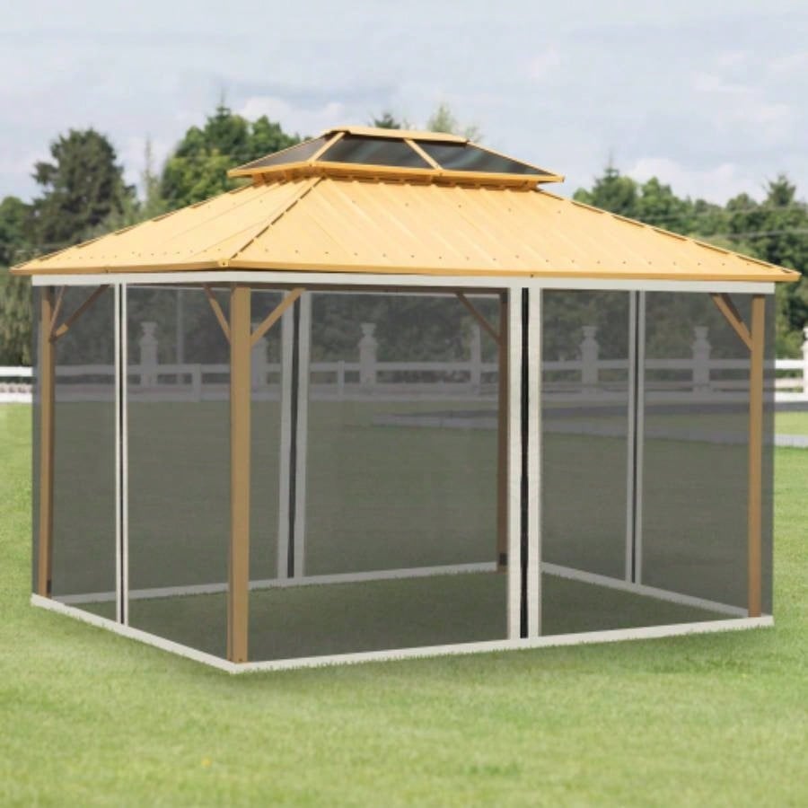 Outsunny 10x 13 Mesh Sidewall Netting Patio Gazebos and Canopy Tents with Zippers Sidewall Only