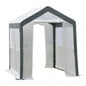 Outsunny 8x 6x Walk - In Greenhouse, Outdoor Garden Warm Hot House with 4 Roll - up, 2 Zippered Doors and Weather Cover, White