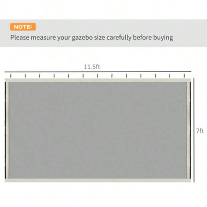Outsunny 10x 13 Mesh Sidewall Netting Patio Gazebos and Canopy Tents with Zippers Sidewall Only