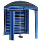 Outsunny 5.9x 5.9 Portable Beach, Ruffled Outdoor Cabana with Walls, Vents, Sandbags, Carry Bag, Blue Stripe