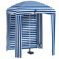 Outsunny 5.9x 5.9 Portable Beach, Ruffled Outdoor Cabana with Walls, Vents, Sandbags, Carry Bag, Blue White Stripe
