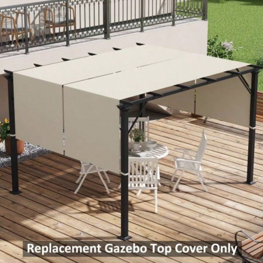Outsunny 2 PCS 4x 18ft Pergola Canopy, Pergola Shade Cover, Easy to Install 10x 11.8ft Pergola, Khaki