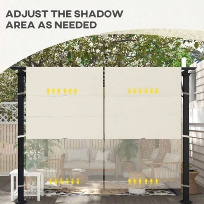 Outsunny 2 PCS 4x 18ft Pergola Canopy, Pergola Shade Cover, Easy to Install 10x 11.8ft Pergola, Khaki