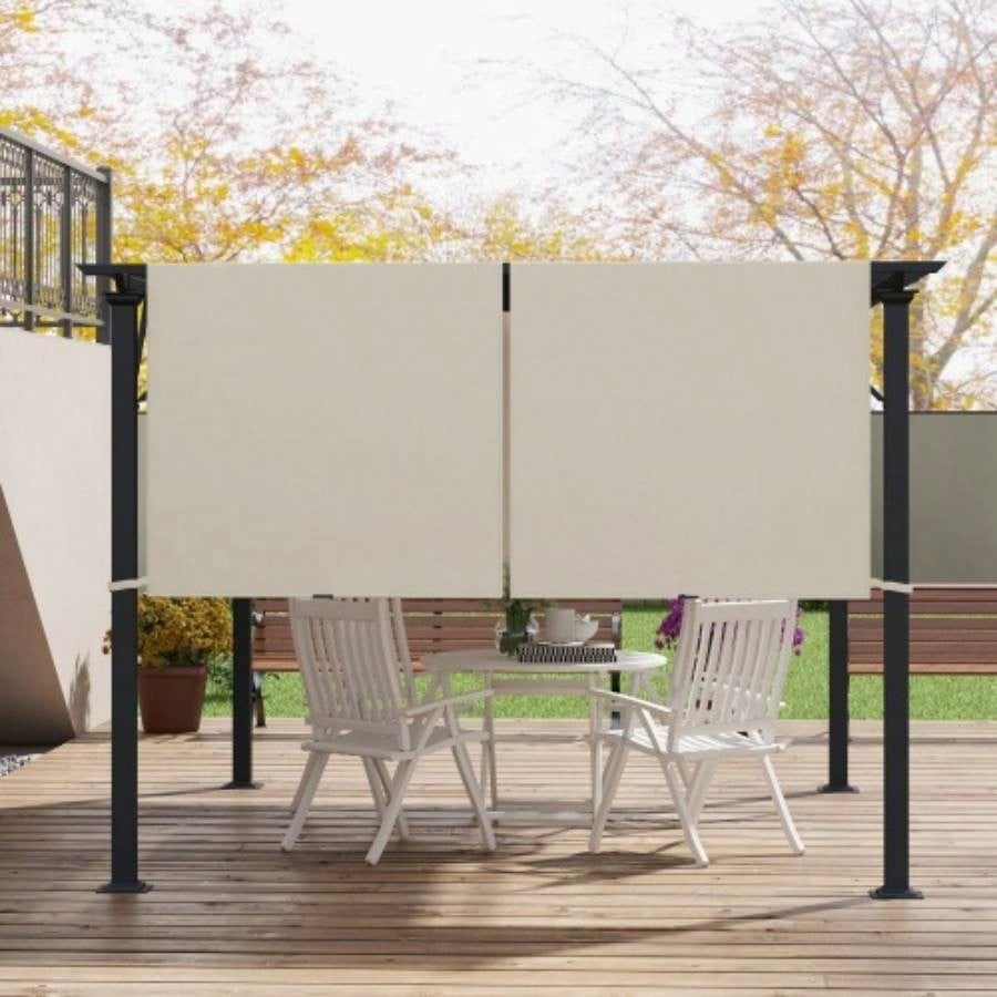 Outsunny 2 PCS 4x 18ft Pergola Canopy, Pergola Shade Cover, Easy to Install 10x 11.8ft Pergola, Khaki