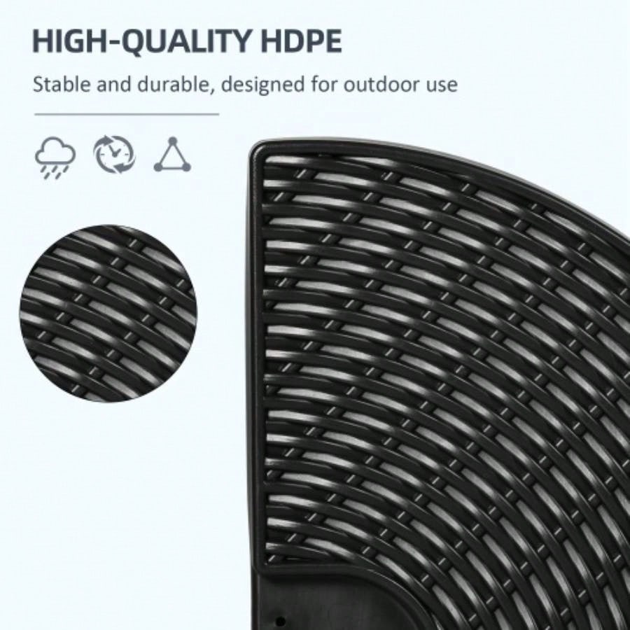 Outsunny HDPE Material Patio Base Weights Sand Filled up to 150 Lb. Any Offset Base 4 - Piece, or Sand Filled, All - Weather, Black Round