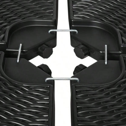 Outsunny HDPE Material Patio Base Weights Sand Filled up to 150 Lb. Any Offset Base 4 - Piece, or Sand Filled, All - Weather, Black Round