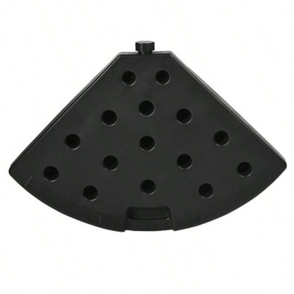 Outsunny HDPE Material Patio Base Weights Sand Filled up to 150 Lb. Any Offset Base 4 - Piece, or Sand Filled, All - Weather, Black Round