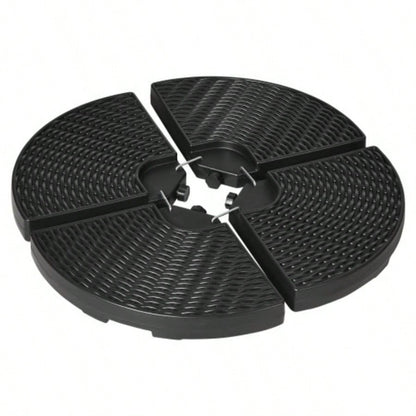 Outsunny HDPE Material Patio Base Weights Sand Filled up to 150 Lb. Any Offset Base 4 - Piece, or Sand Filled, All - Weather, Black Round