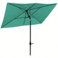 Outsunny 6.5x 10 Rectangular Market, Patio Outdoor Table with Crank and Push Button Tilt, Teal