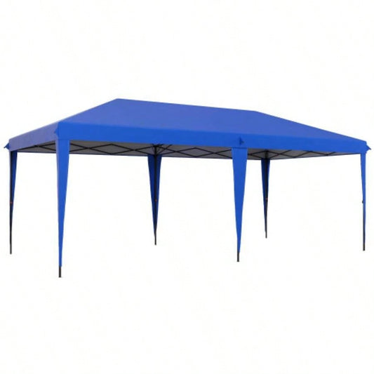 Outsunny 10x 19.2 Up Canopy Tent, Heavy Duty Tent Parties, Outdoor Instant Gazebo Shade Shelter with Carry Bag Catering, Events, Wedding, Backyard BBQ, Blue