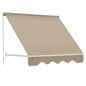 Outsunny 6 Drop Arm Manual Retractable Window Awning Shade Shelter Patio Balcony Outdoor, Aluminum, White