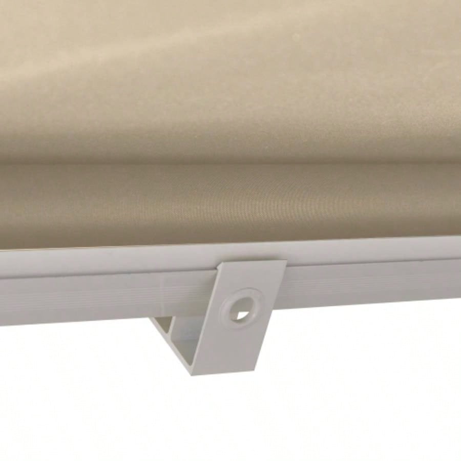 Outsunny 6 Drop Arm Manual Retractable Window Awning Shade Shelter Patio Balcony Outdoor, Aluminum, White