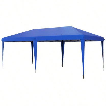 Outsunny 10x 19.2 Up Canopy Tent, Heavy Duty Tent Parties, Outdoor Instant Gazebo Shade Shelter with Carry Bag Catering, Events, Wedding, Backyard BBQ, Blue