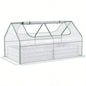 Outsunny 6x 3 Galvanized Raised Garden Bed with PVC Greenhouse Cover, Outdoor Metal Planter Box with 2 Roll - Up Growing Flowers, Fruits, Vegetables and Herbs, Light Gray