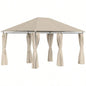Outsunny 10x 13 Outdoor Patio Gazebo Canopy Shelter with 6 Removable Sidewalls, Steel Frame Garden, Lawn, Backyard and Deck, Khaki