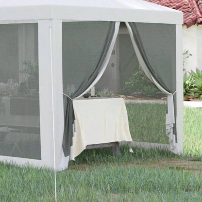 Outsunny 10x 28 Party Tent Canopy, Outdoor Event Shelter Gazebo with 8 Removable Mesh Sidewalls, Zipper Doors, Steel Frame, White